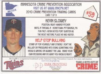 2010 Minnesota Twins Police #7 Kevin Slowey Back