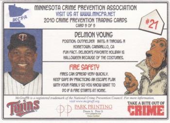 2010 Minnesota Twins Police #9 Delmon Young Back