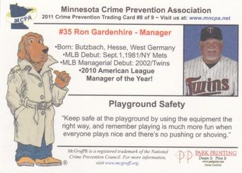 2011 Minnesota Twins Police #8 Ron Gardenhire Back