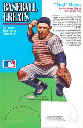 1991 Kellogg's Baseball Greats Stand-ups #3 Yogi Berra Front