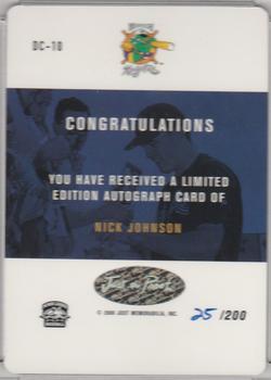 2000 Just - Autographs Die Cut #DC-10 Nick Johnson Back