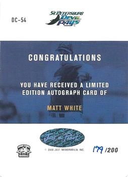 2000 Just - Autographs Die Cut #DC-54 Matt White Back