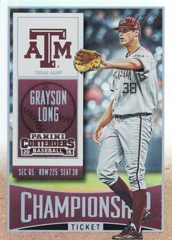 2015 Panini Contenders - Championship Ticket #45 Grayson Long Front
