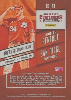 2015 Panini Contenders - Draft Ticket #48 Hunter Renfroe Back