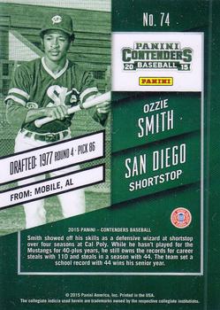 2015 Panini Contenders - Draft Ticket #74 Ozzie Smith Back