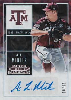 2015 Panini Contenders - College Ticket Autographs Cracked Ice #50 A.J. Minter Front