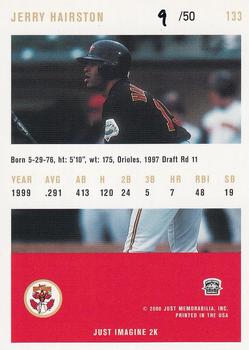 2000 Just - Black #133 Jerry Hairston Jr.  Back