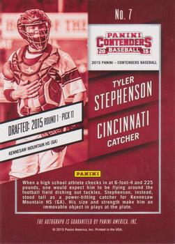 2015 Panini Contenders - Draft Ticket Autographs #7 Tyler Stephenson Back