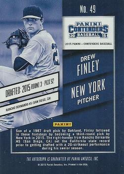 2015 Panini Contenders - Draft Ticket Autographs #49 Drew Finley Back