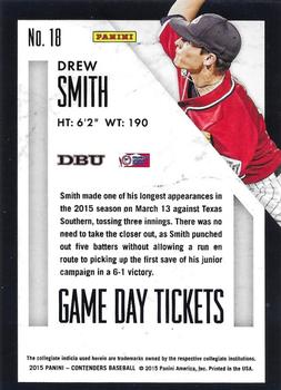 2015 Panini Contenders - Game Day Tickets #18 Drew Smith Back