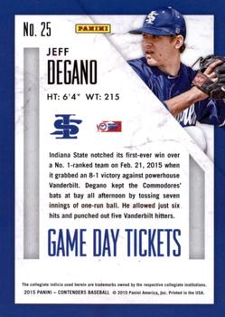 2015 Panini Contenders - Game Day Tickets #25 Jeff Degano Back