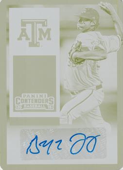 2015 Panini Contenders - Prospect Ticket Autographs Printing Plates Yellow #49 Grayson Long Front