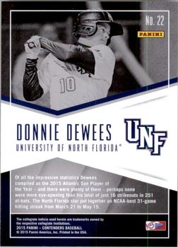 2015 Panini Contenders - School Colors #22 Donnie Dewees Back