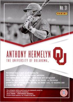 2015 Panini Contenders - School Colors #31 Anthony Hermelyn Back