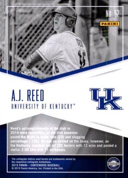 2015 Panini Contenders - School Colors #52 A.J. Reed Back