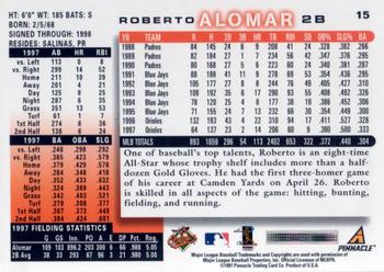 1998 Score #15 Roberto Alomar Back