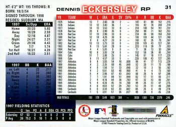 1998 Score #31 Dennis Eckersley Back