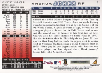 1998 Score #1 Andruw Jones Back