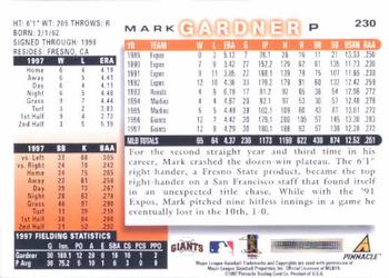 1998 Score #230 Mark Gardner Back