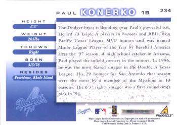 1998 Score #234 Paul Konerko Back