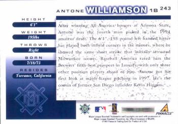 1998 Score #243 Antone Williamson Back
