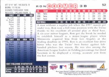 1998 Score #52 Ron Coomer Back