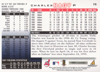 1998 Score #79 Charles Nagy Back