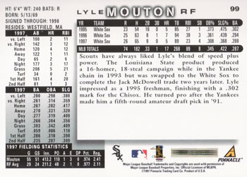 1998 Score #99 Lyle Mouton Back