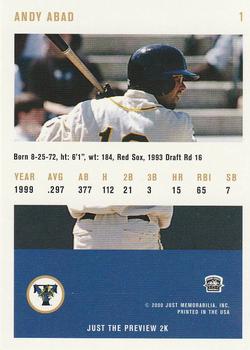 2000 Just - Gold #1 Andy Abad  Back
