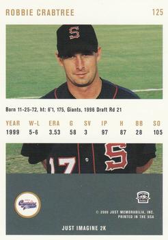 2000 Just - Gold #125 Robbie Crabtree  Back