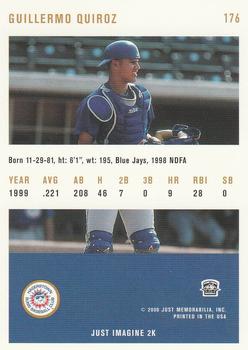 2000 Just - Gold #176 Guillermo Quiroz  Back