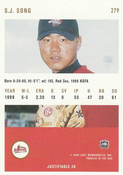 2000 Just - Gold #279 Seung Song  Back