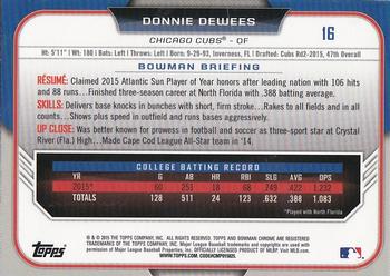 2015 Bowman Draft - Chrome #16 Donnie Dewees Back