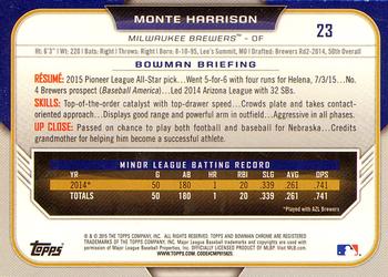 2015 Bowman Draft - Chrome #23 Monte Harrison Back