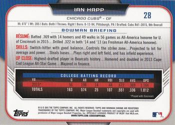 2015 Bowman Draft - Chrome #28 Ian Happ Back