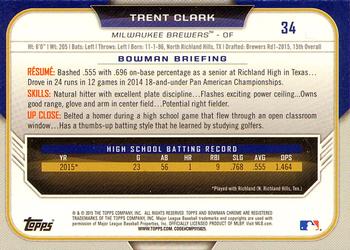 2015 Bowman Draft - Chrome #34 Trent Clark Back