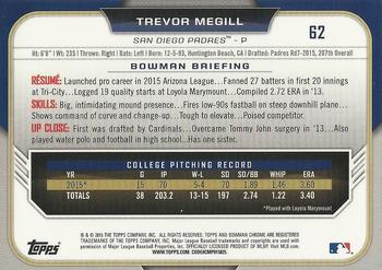 2015 Bowman Draft - Chrome #62 Trevor Megill Back