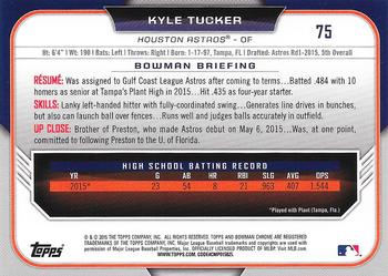 2015 Bowman Draft - Chrome #75 Kyle Tucker Back