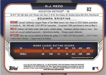2015 Bowman Draft - Chrome #82 A.J. Reed Back