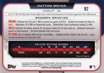 2015 Bowman Draft - Chrome #92 Hutton Moyer Back