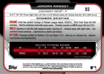 2015 Bowman Draft - Chrome #93 Jordan Ramsey Back