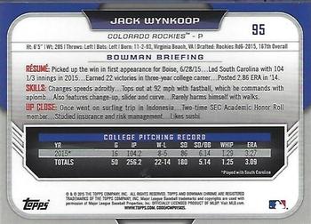 2015 Bowman Draft - Chrome #95 Jack Wynkoop Back