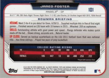 2015 Bowman Draft - Chrome #101 Jared Foster Back