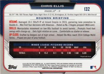 2015 Bowman Draft - Chrome #132 Chris Ellis Back