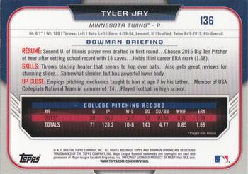 2015 Bowman Draft - Chrome #136 Tyler Jay Back