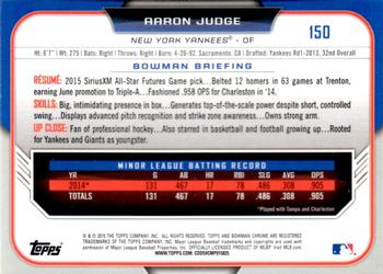 2015 Bowman Draft - Chrome #150 Aaron Judge Back