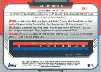 2015 Bowman Draft - Chrome #161 Isaiah White Back