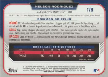 2015 Bowman Draft - Chrome #179 Nelson Rodriguez Back