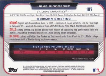 2015 Bowman Draft - Chrome #187 Jake Woodford Back