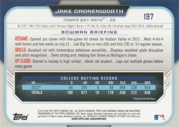 2015 Bowman Draft - Chrome #197 Jake Cronenworth Back